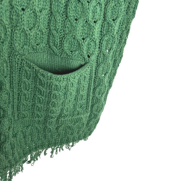 Aran Woollen Mills Fisherman Shawl Wrap One Size Green Merino Wool NWT FS-1455 - Picture 4 of 10